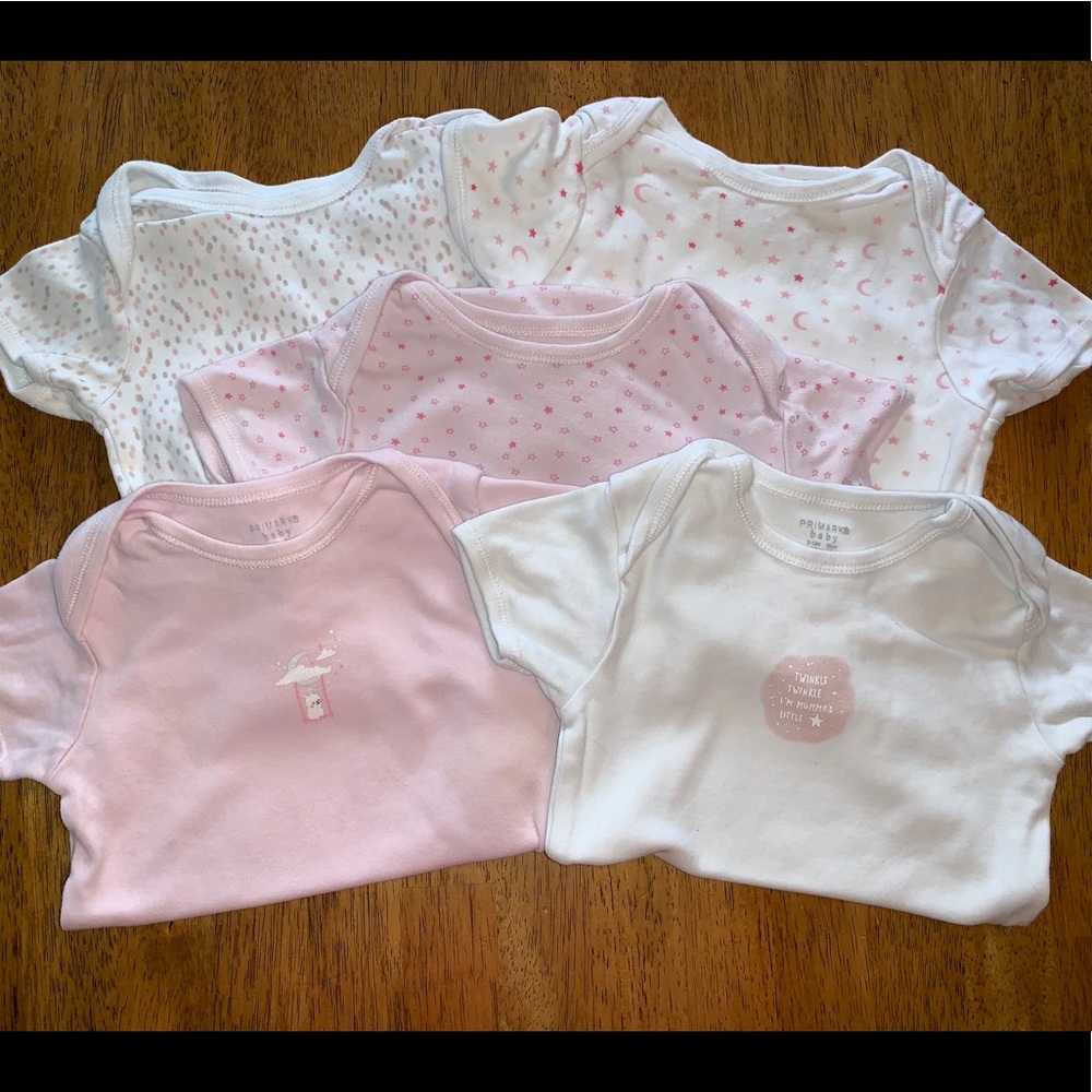 Five Primark 9-12m onesies